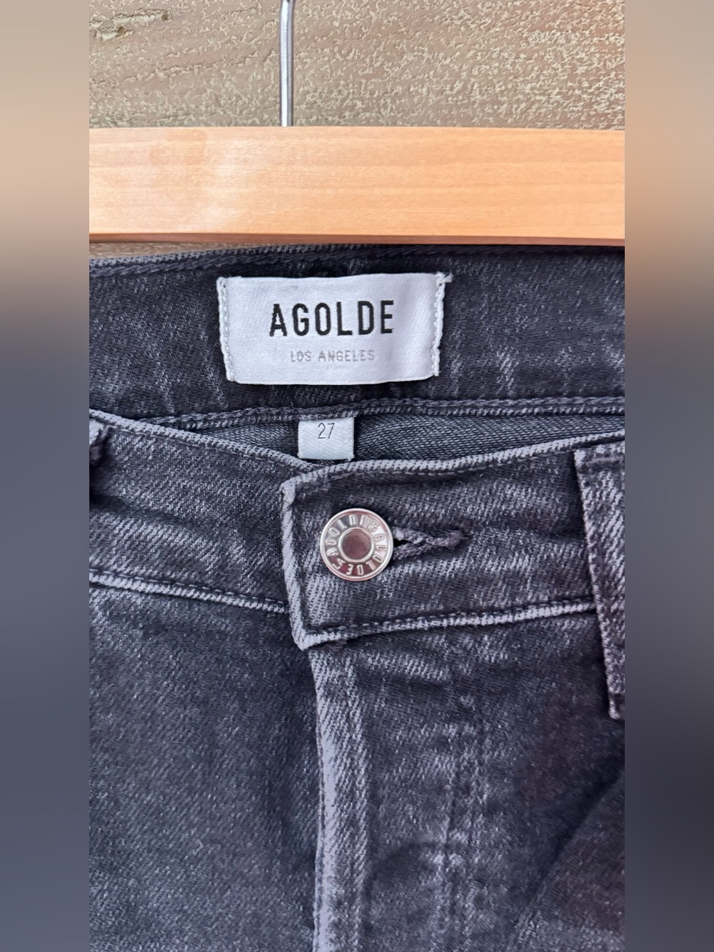 Agolde Riley Black Washed High-Rise Jeans